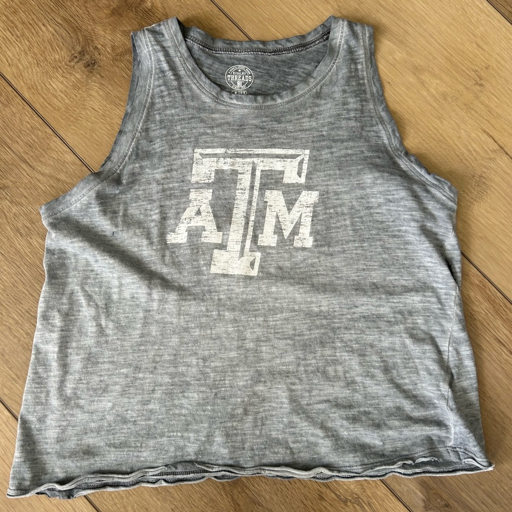 Texas A&M cropped tank in Heather gray. Size Medium.